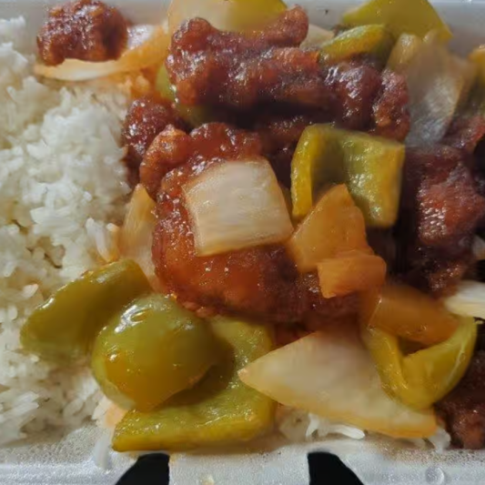 Sweet & Sour Pork on Rice 咕噜肉饭