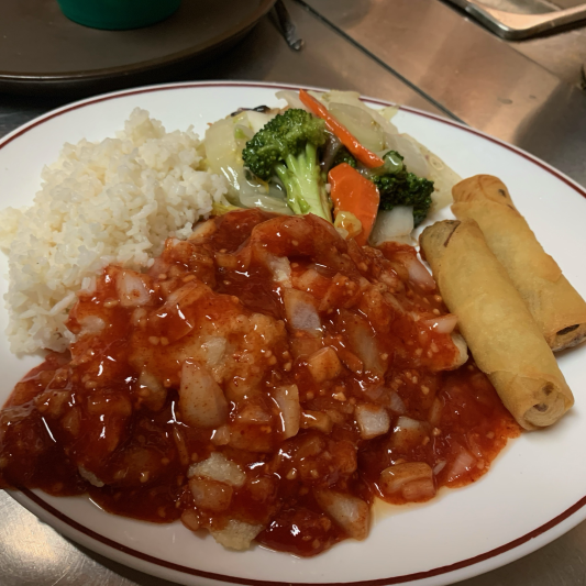 D6. Poisson dor&eacute; &agrave; la sauce szechuan / Szechuan Crispy Fish