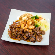 Chicken, Beef and Shrimp Teriyaki