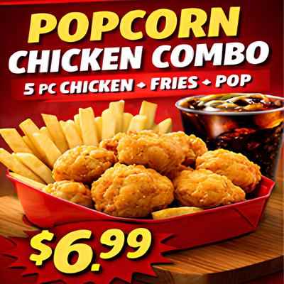 Popcorn Chicken Combo