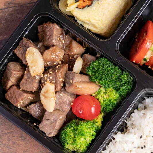 Savory Shaved Beef Steak Bento Box