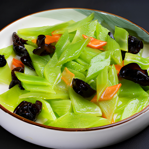 Stir-Fried Asparagus Lettuce Slices