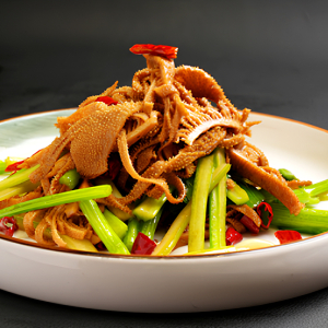Stir-Fried Black Hairy Belly with Celery