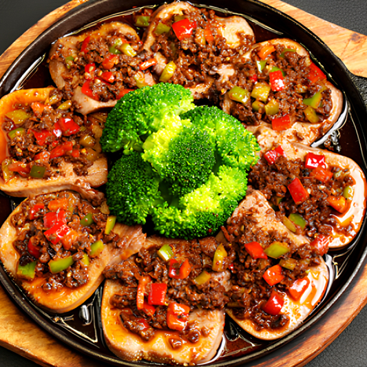 Grilled Beef Tongue on lron Plate