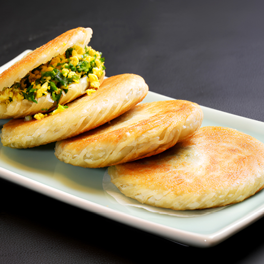 Chive and Egg Twisted Pancake