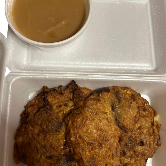 E4. Beef Egg Foo Young