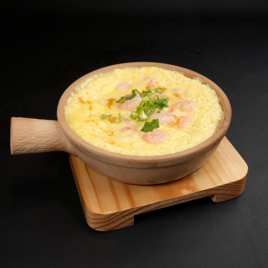 Shrimp and Egg in Casserole 砂锅虾仁哇鸡蛋