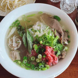 Noodle Soup with Rare Beef, Brisket Tripe, Tendon, and Beef Balls