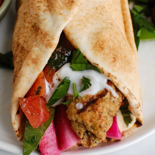 Chicken Kofta Wrap (2 Skewers)