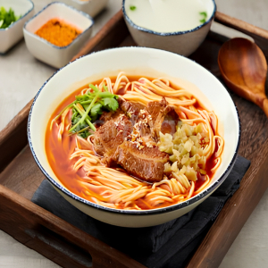 Beef Noodles in Red Oil 红油牛肉面