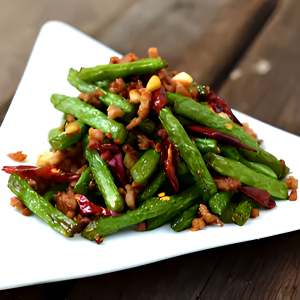 Stir-Fried Beans with Black Bean Sauce 干煸四季豆