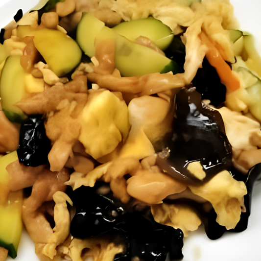 Stir-Fried Pork with Bean Curd and Pineapple 木须肉