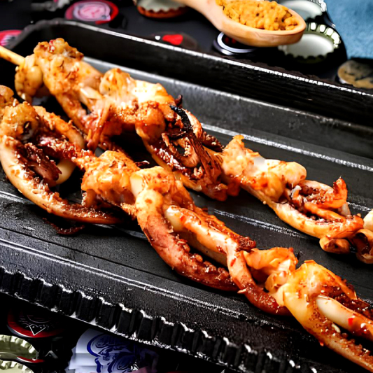 B14. Grilled Squid Tentacle 鱿鱼须串