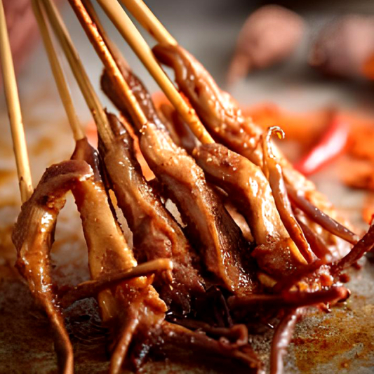 A19. Duck Tongue Skewers (4 pcs) 麻辣鸭舌