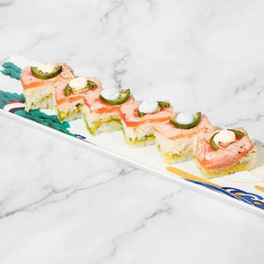 Seared Salmon & Jalapeno Pressed Sushi (2 Layers)
