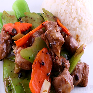 Spare Ribs with Bitter Melon in Black Bean Sauce on Rice 凉瓜排骨饭