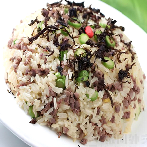 Fried Rice with Minced Beef & Preserved Olive Leaves 榄菜牛松炒饭