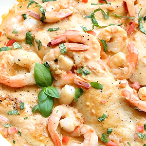 Baked Chicken & Shrimp with Tomato & Cream Sauce on Rice 焗鸳鸯