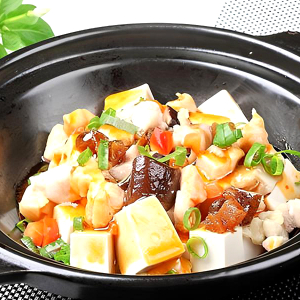 Tofu with Chicken & Salted Fish in Hot Pot 咸鱼鸡粒豆腐煲