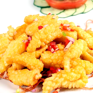 Salt Baked Squids with Chili 椒盐鲜鱿