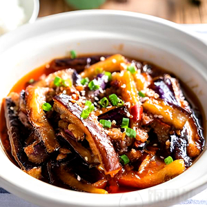 Minced Pork with Braised Eggplant in Spicy Fish Sauce 鱼香茄子