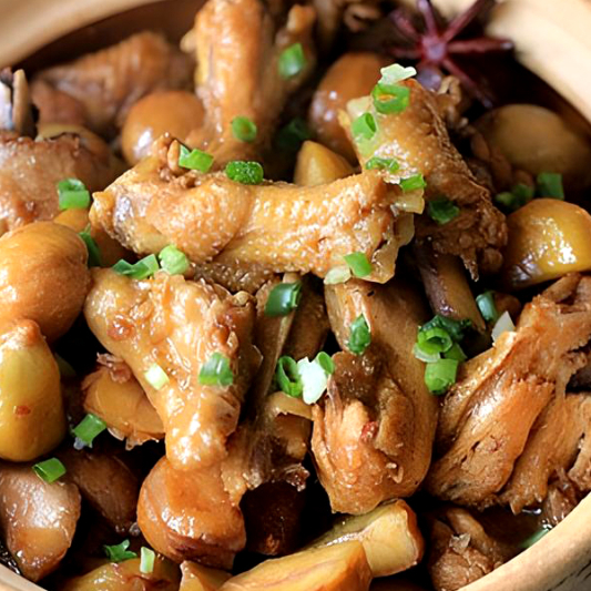 Chicken with Chestnut & Potato Gravy 粟子薯仔炆鸡