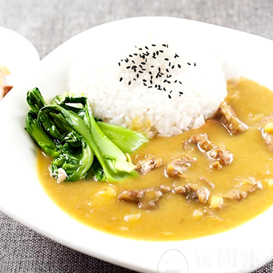 Curry Beef Brisket on Rice or Spaghetti 咖喱牛腩饭/意粉