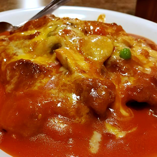 Baked Pork Chop with Tomato Sauce on Rice 焗茄汁猪扒
