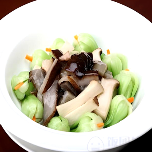 King Mushroom with Stir Fried Vegetable 皇子菇扒菜胆