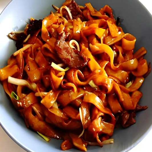 Rice Noodle with Spicy Eggplant & Minced Pork 鱼香茄子炒河