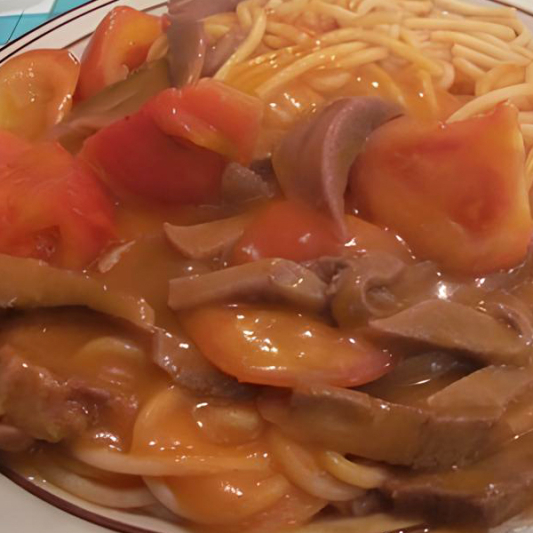 Spaghetti with Beef in Tomato Sauce 茄汁烩牛肉意粉