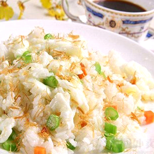 Fried Rice with Diced Luncheon Meat, Dry Scallops & Egg White 瑶柱姜粒蛋白餐肉炒饭