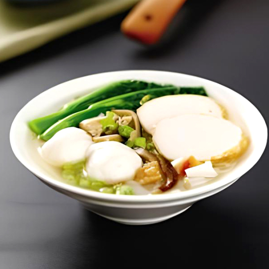 Fish Balls Rice Noodle Soup 鱼蛋汤河