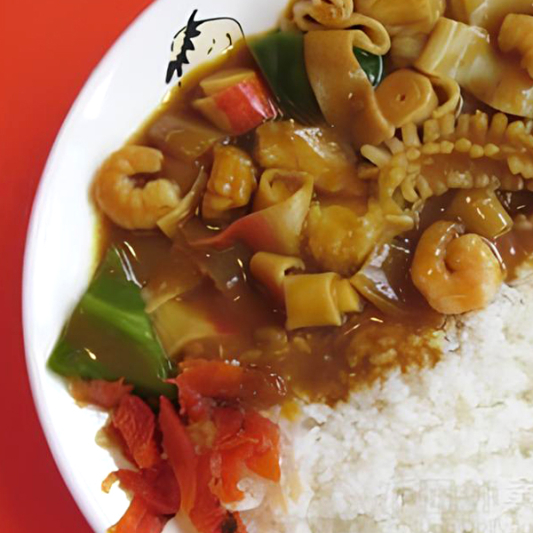 Curry Squid on Rice or Spaghetti 咖喱牛腩饭/意粉