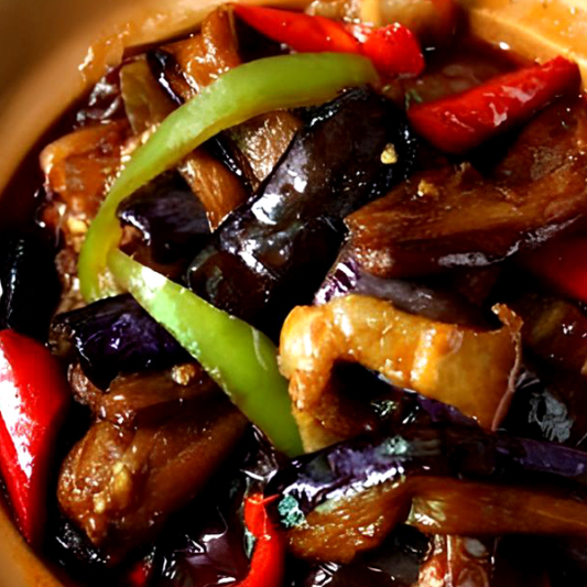 Eggplant with Chili Sauce in Hot Pot 辣茄子煲