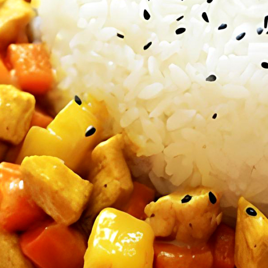 Curry Chicken on Rice or Spaghetti 咖喱鸡饭/意粉