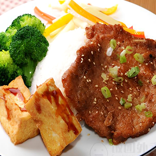 Pork Chop with Chili on Rice 椒盐肉排饭