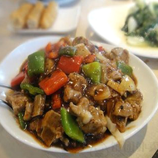 Fried Rice Noodle with Spare Ribs & Bitter Melon in Black Bean Sauce 豉椒凉瓜排骨炒河