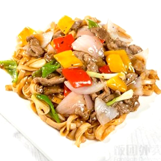 Fried Rice Noodle with Beef in Black Bean Sauce 豉椒牛河