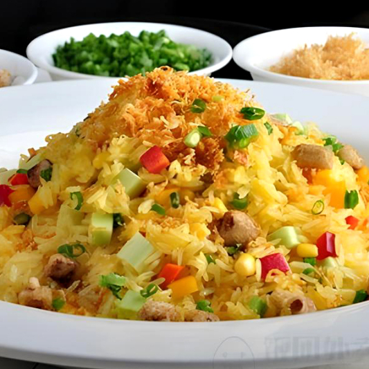 Seafood Fried Rice with Dry Scallops 瑶柱蛋白海鲜炒饭