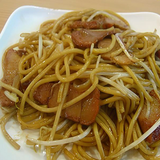 Stir Fried Spaghetti with Pork Chop 干炒猪扒意粉