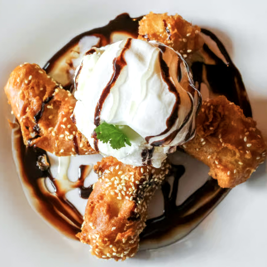 D2. Deep-Fried Banana with Vanilla Ice Cream