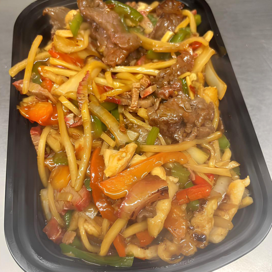 Three Meat Chow Mein