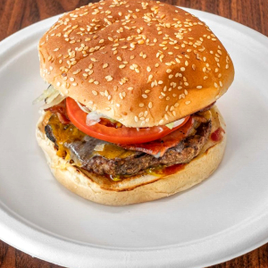 Cheese Burger with Halal Bacon