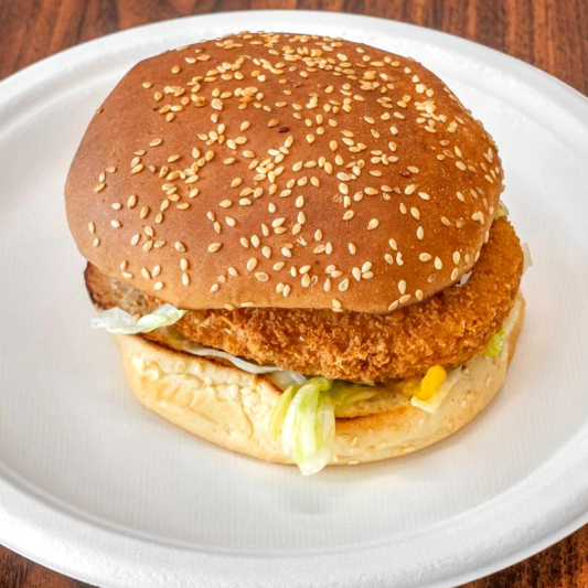 Chicken Burger with Mayo, Lettuce & Fries 
