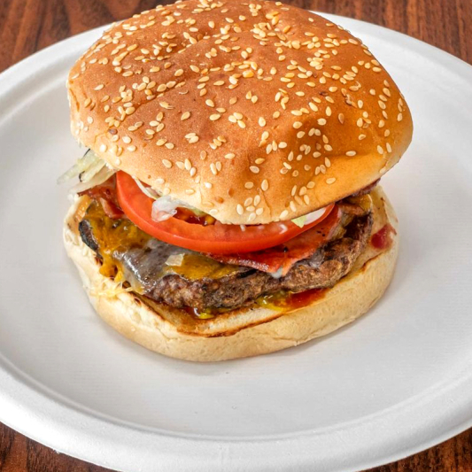Cheese Burger with Halal Bacon
