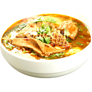 115. Spicy & Sliced Pork Noodles in Soup 酸 辣 鱼 林 粉