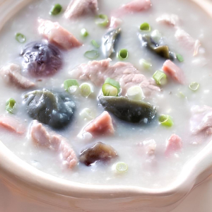 C01. Shredded Pork & Preserved Egg Congee