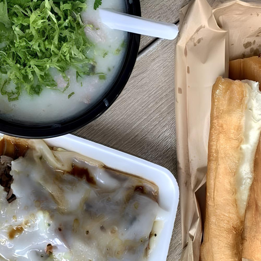 Congee & Rice Noodle Roll Combo