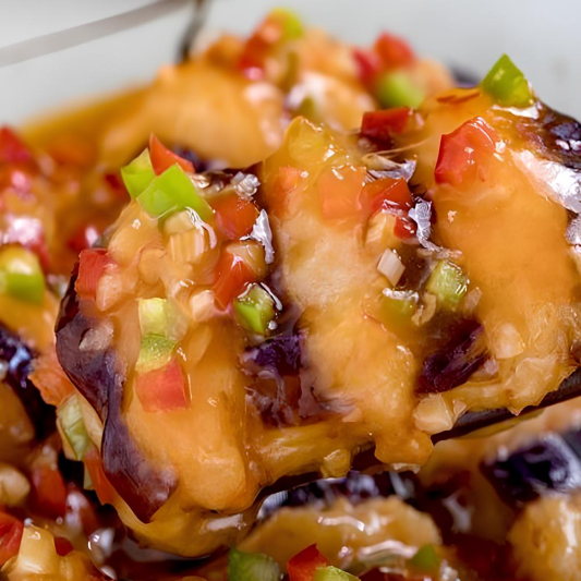 F02. Pan-Fried Eggplant (3 pcs)